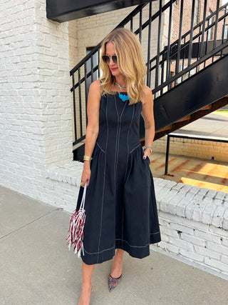TCEC | Kaeli Fitted Contrast Dress Black