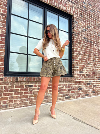 The Bella Flare Leopard Shorts