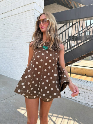 The Frankie Polka Dot Set Brown
