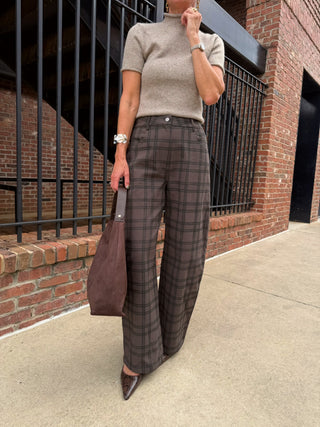 Maris Plaid Pants Deep Olive