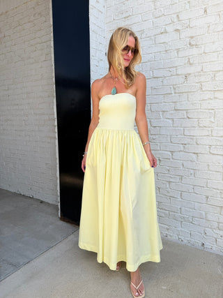 HYFVE | Medina Strapless Dress Yellow