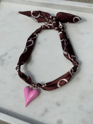 Jennifer Thames | Pink Heart\Brown Scarf