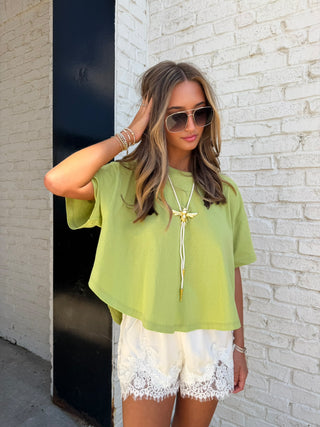 Stay Easy Flutter Top Lime