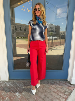 ENTRO | Stroll On Denim Pants Red