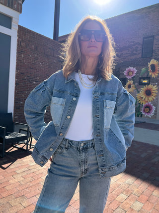 Habitual | Oversized Trucker Color block Jacket