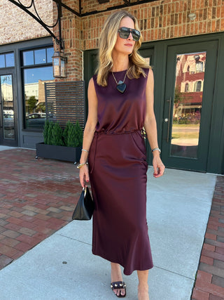 Sage The Label | Deep Trance Midi Skirt Wine