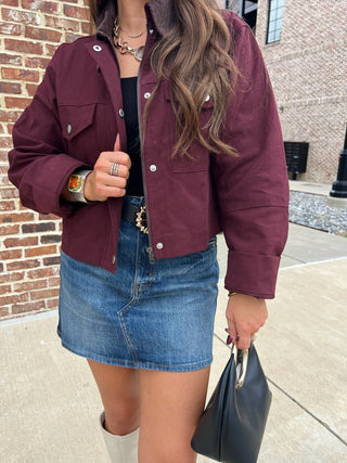 NEEDIi | Nikki Cropped Barn Jacket Wine