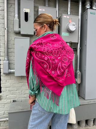 The Cannon Button-Down Stripe Top Green