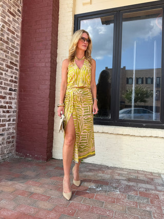 LUCY PARIS | Lara Faux Wrap Skirt