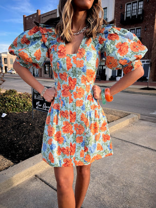 Olivaceous | Myra Floral Dress