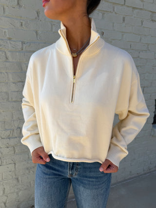 Aven Half-Zip Sweater Cream