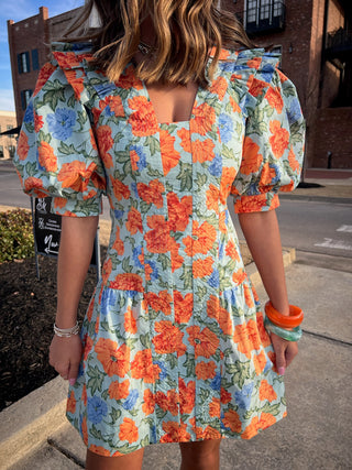 Olivaceous | Myra Floral Dress