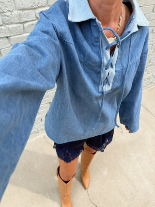 Austin Washed Denim Top