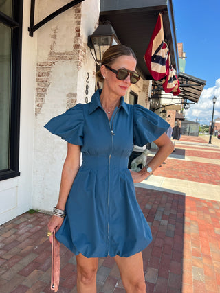 Tutor Bubble Dress Teal