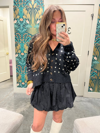 Olivaceous | Studded Sweater Black [pre-order]