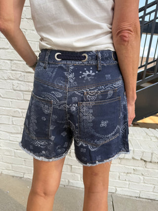 The Reese Bandana Shorts Navy