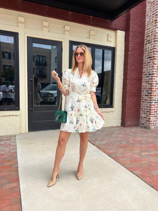 Entro | Cerra Floral Print Pullover Dress Cream
