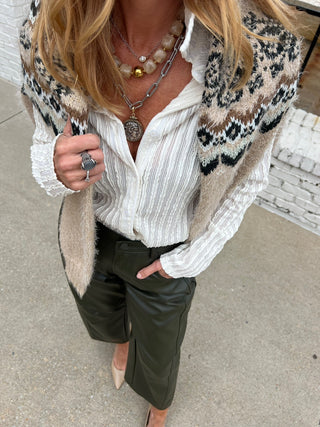 Sage The Label | Hideaway Stripe Ruffle Top Ivory