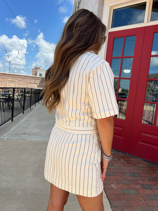 Miou Muse | Clean Lines Set Cream Stripe Set