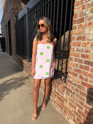 Polka Dot Strapless Set