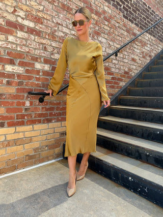 Brenna Satin Midi Dress
