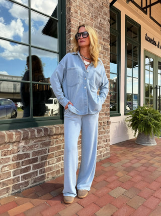 Z SUPPLY | All Day Knit Denim Jacket Ocean Air Indigo