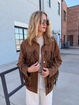 Farrah Fringe Suede Jacket