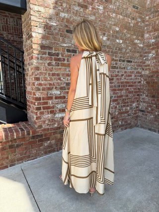Geo Keyhole Halter  Dress