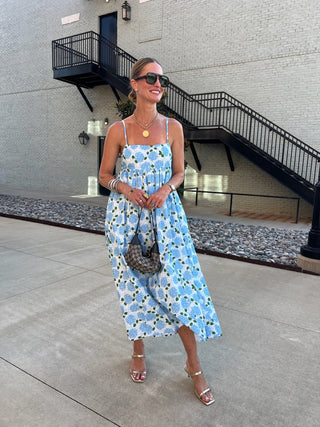 THML| Howdy Hydrangea Dress Lt. Blue