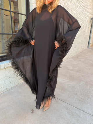 Adriana Feather Dress Black