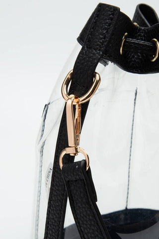 Clear Crossbody Stadium Bucket Bag | White