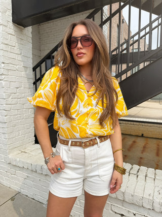 Joni Floral Button Down Top