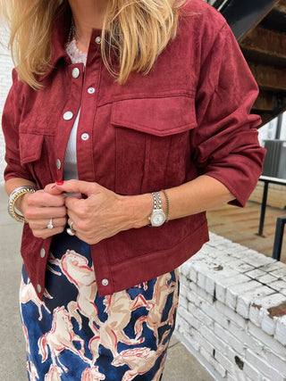 NEEDIi | Nora Suede Jacket Wine