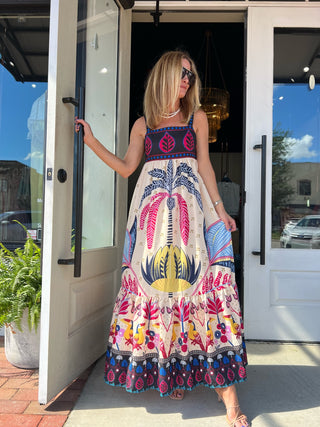 Sundayup | Dylin Tropical Print Sleeveless Dress Multi
