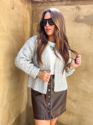 Sage The Label | Rhia Cropped Cardi Heather Grey