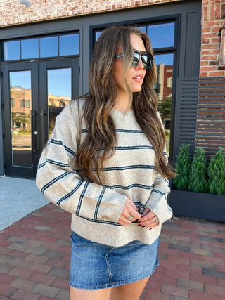 Sage The Label | Hudson Two Tone Sweater Oatmeal Multi