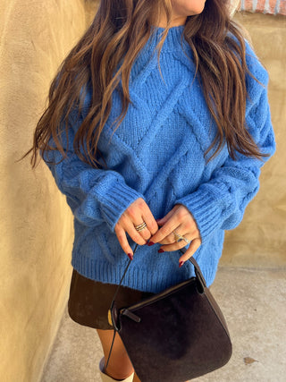 Sage The Label | On Stage Cable Sweater Blue