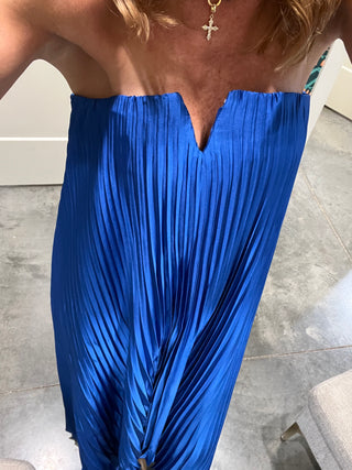 Dress Forum | Flowy Pleated Maxi Dress Royal