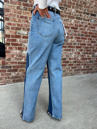 Daze Denim | City Straight High Rise Straight Leg in Double Dip