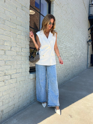 Betsy Blazer Vest Cream