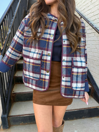 Penny Plaid Jacket Navy