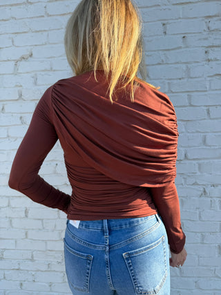 Laurel Cape Top Brown