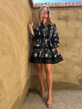 Entro | Kera Multi Floral Lace Mini Dress