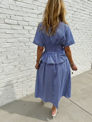 Entro | Gingham Blue and White Dress