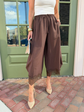 Emery Lace Pants Chocolate