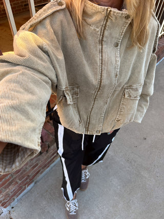 Saint Boyfriend Fit Corduroy Jacket Beige