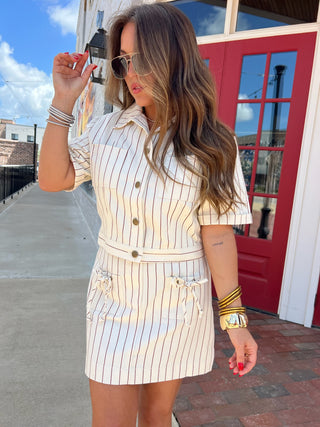 Miou Muse | Clean Lines Set Cream Stripe Set