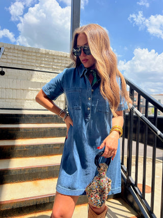 Z Supply | Authentic Denim Mini Dress Medium Indigo
