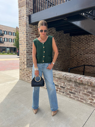 The Greer Sweater Vest Dark Green