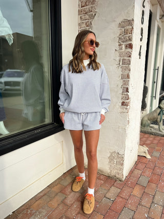 Savy Mock Neck Set Stripe